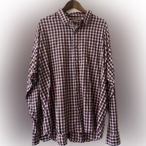Wrangler Jeans Co Button Down Red Blue Plaid Cotton Shirt Men’s Size 3XL